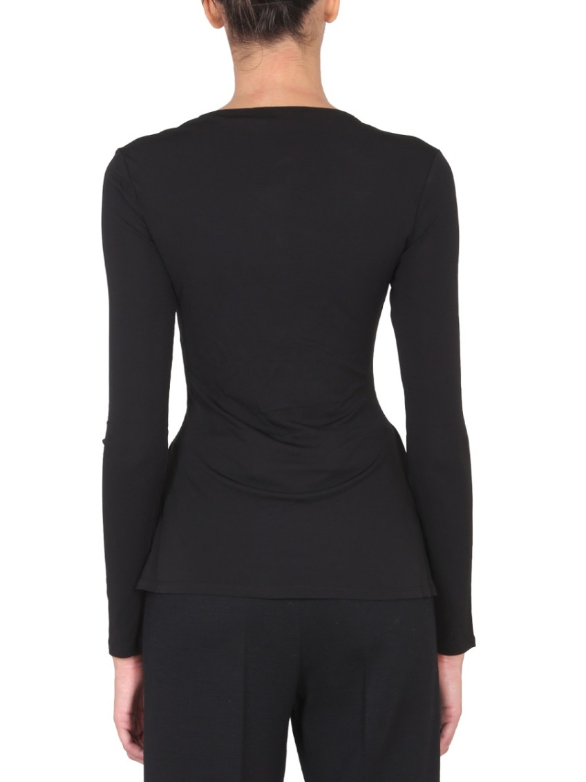 Black Solid Round Neck Sweater