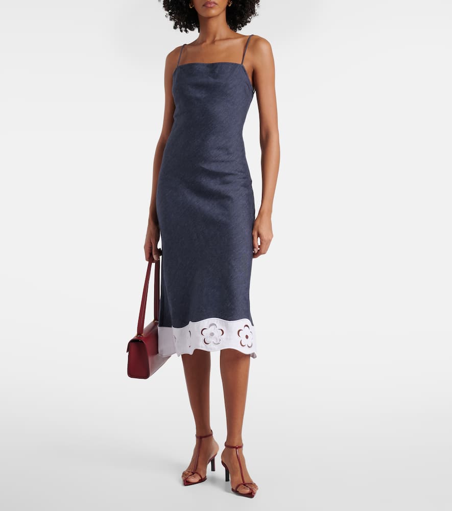 Paolo linen-blend midi dress