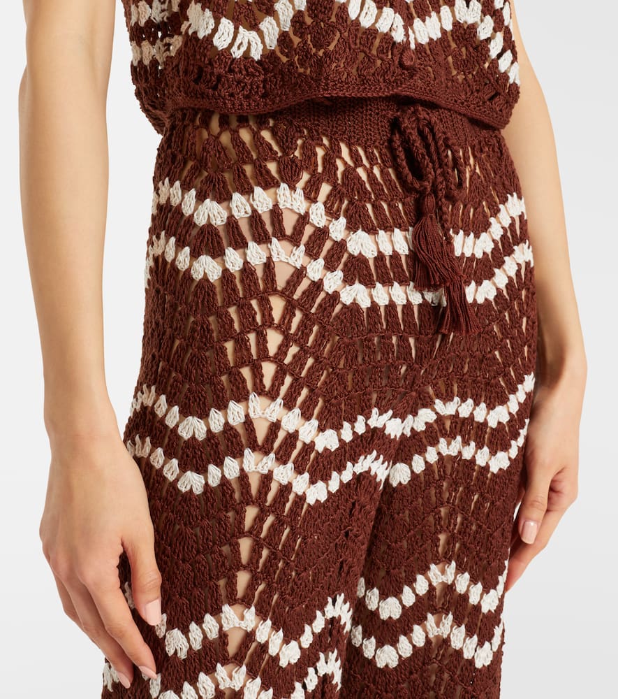 Crochet cotton straight pants