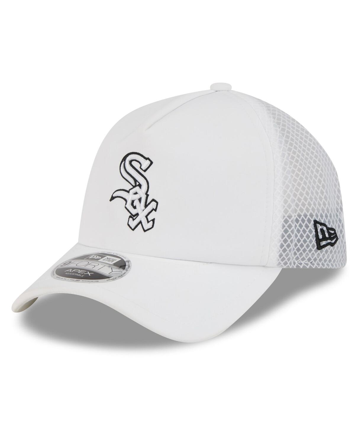 Men's White Chicago White Sox 2026 Batting Practice Apex 9FORTY Adjustable Trucker Hat - White