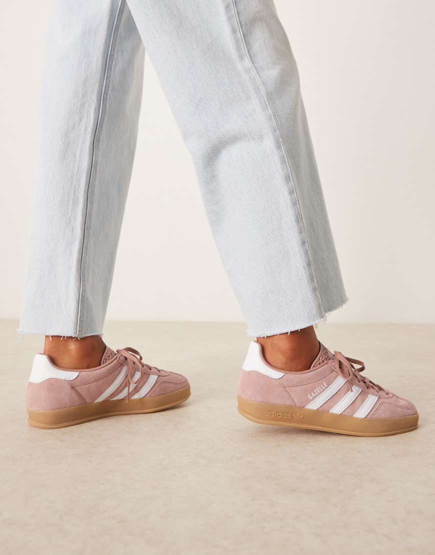 Gazelle Indoor trainers in dusty pink and white