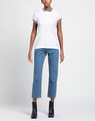 Jacob Cohёn Woman Polo shirt White Size S Cotton, Elastane