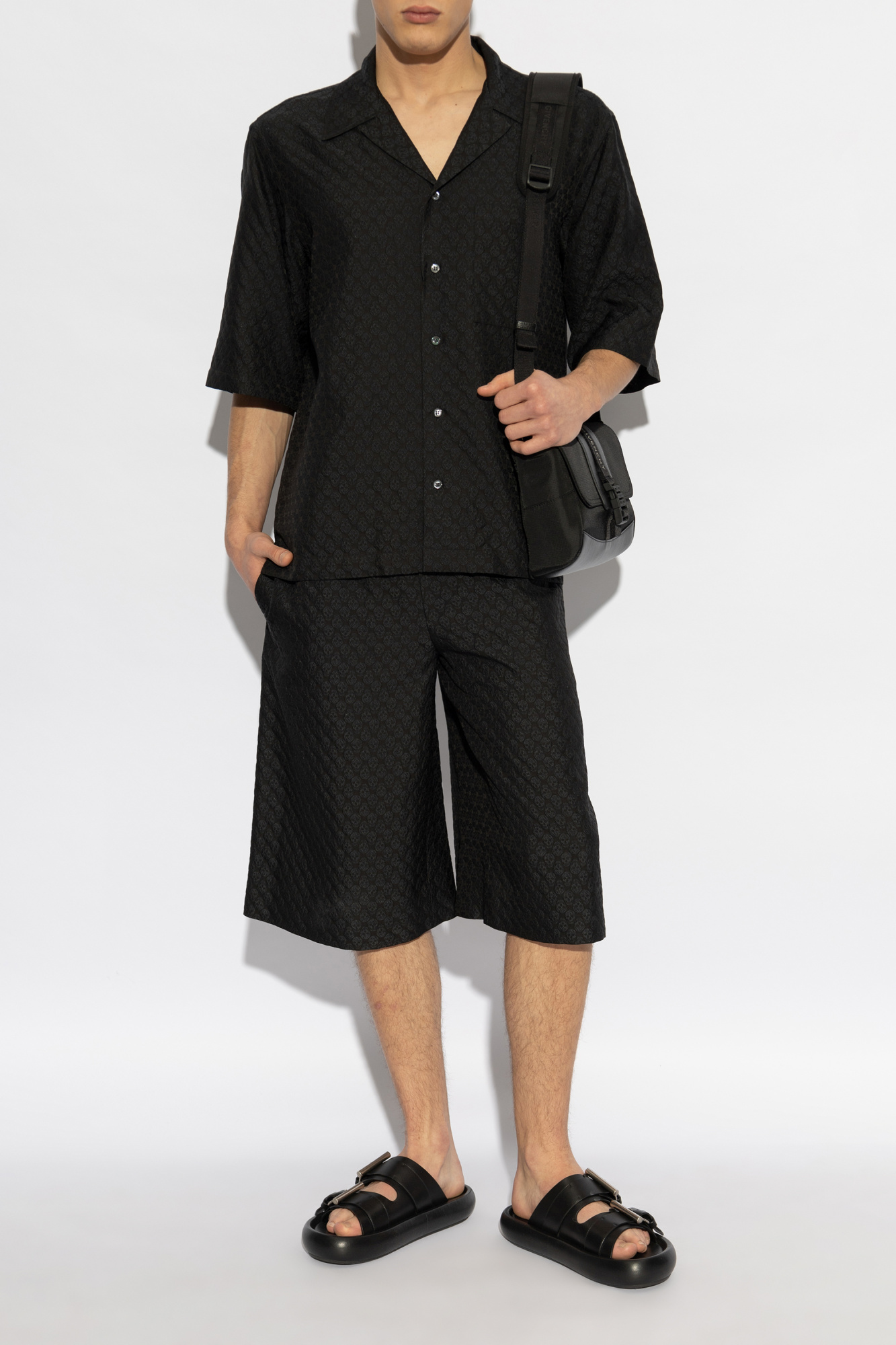 Patterned Shorts, Men's, Black
