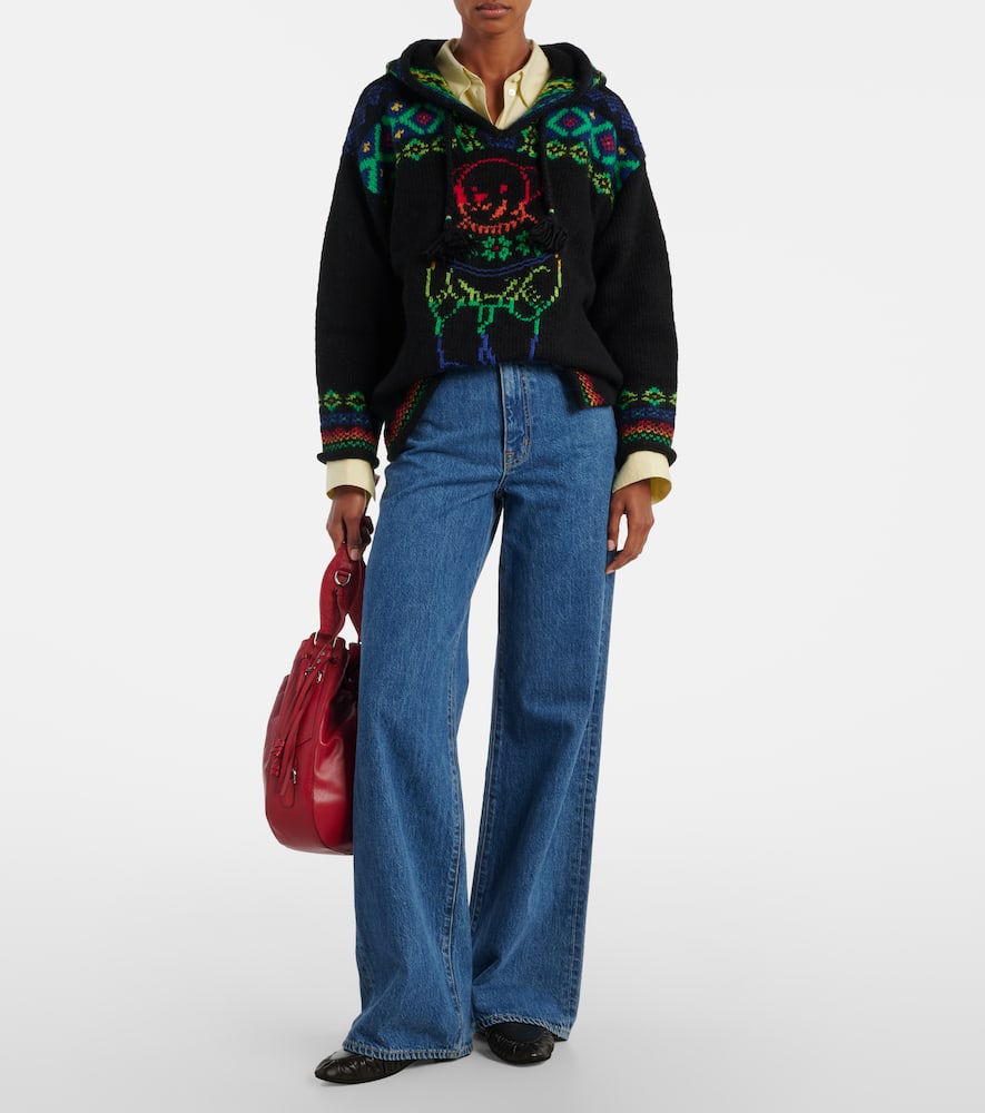 Hooded wool sweater