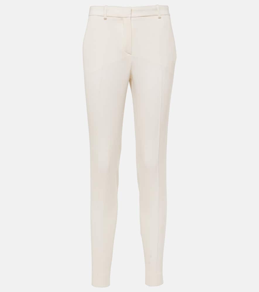 High-rise wool slim pants