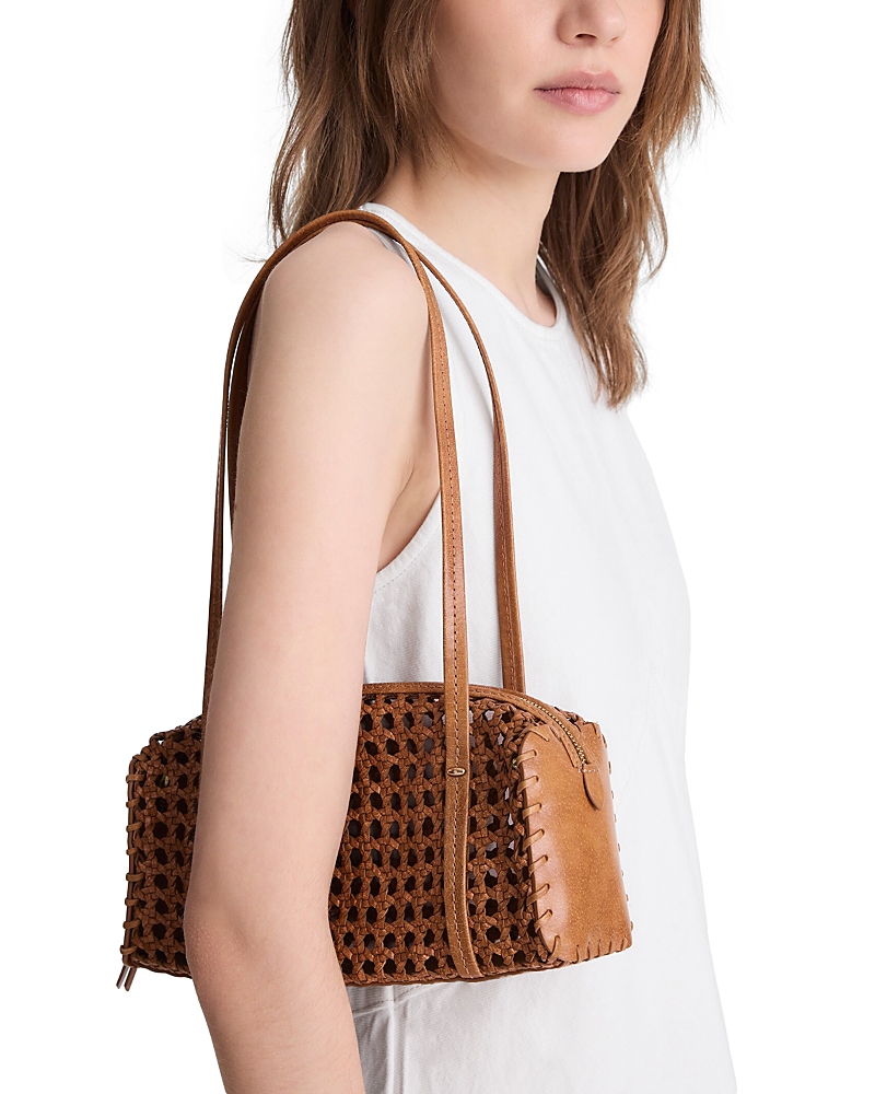 Brioche Mini Woven Leather Shoulder Bag
