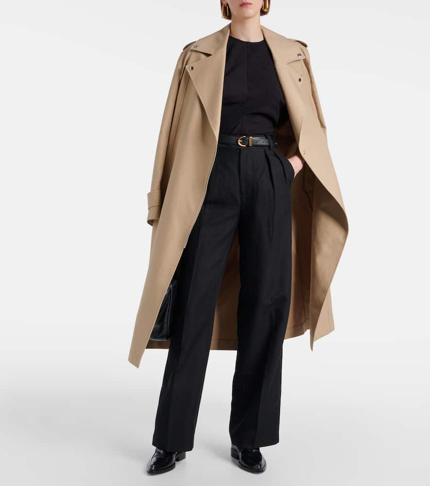 7 For All Mankind Linen and cotton-blend wide-leg pants