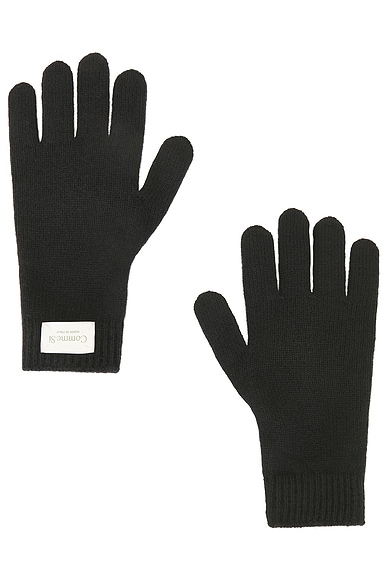 Comme Si Cashmere Short Gloves in Black - Black. a