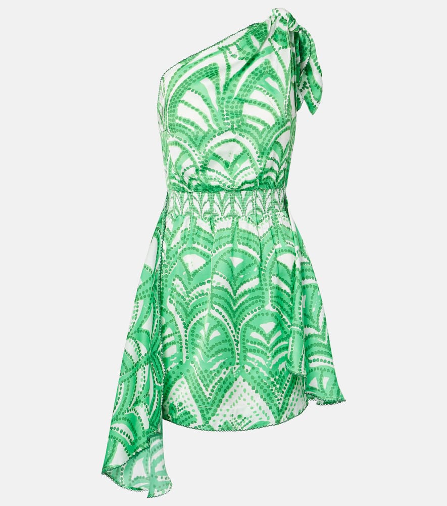 Celie printed one-shoulder minidress