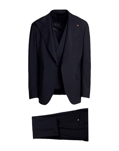 Man Suit Navy Size 44 Polyester, Wool, Elastane