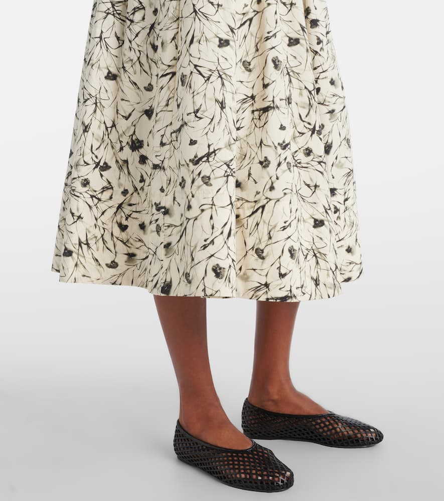 Austin printed cotton poplin midi skirt
