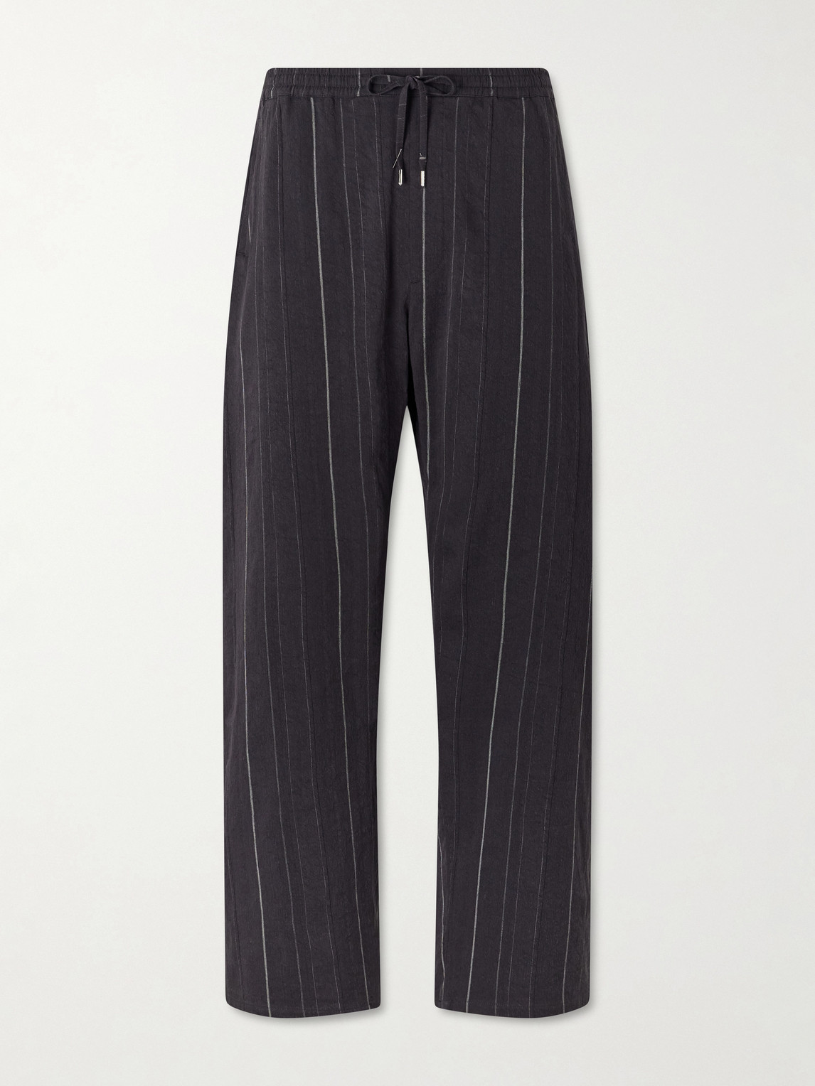 Samurai Straight-Leg Striped Cotton and Linen-Blend Trousers