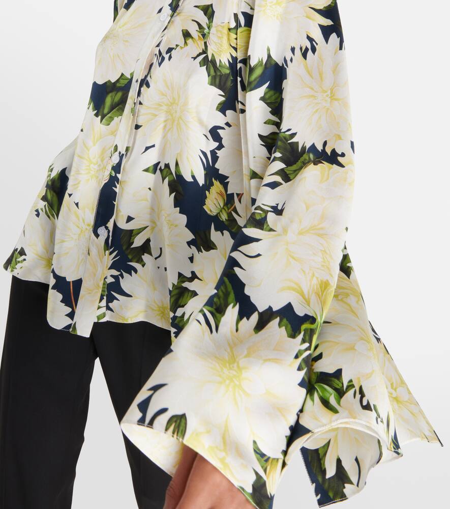 Floral cotton-blend blouse