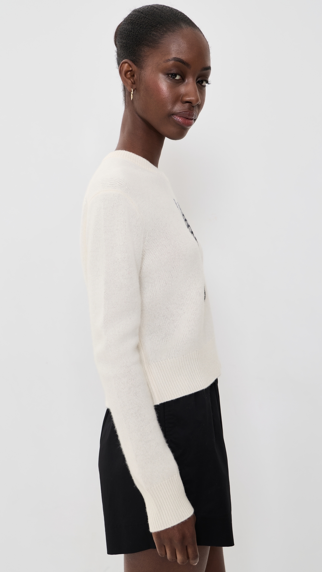 Cashmere Tennis Racquet Sweatshirt Soft White Combo