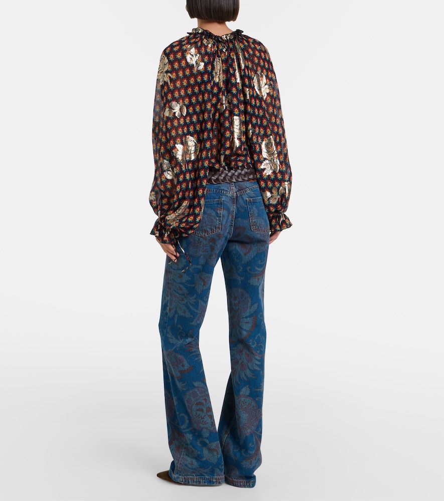 Floral flared jeans