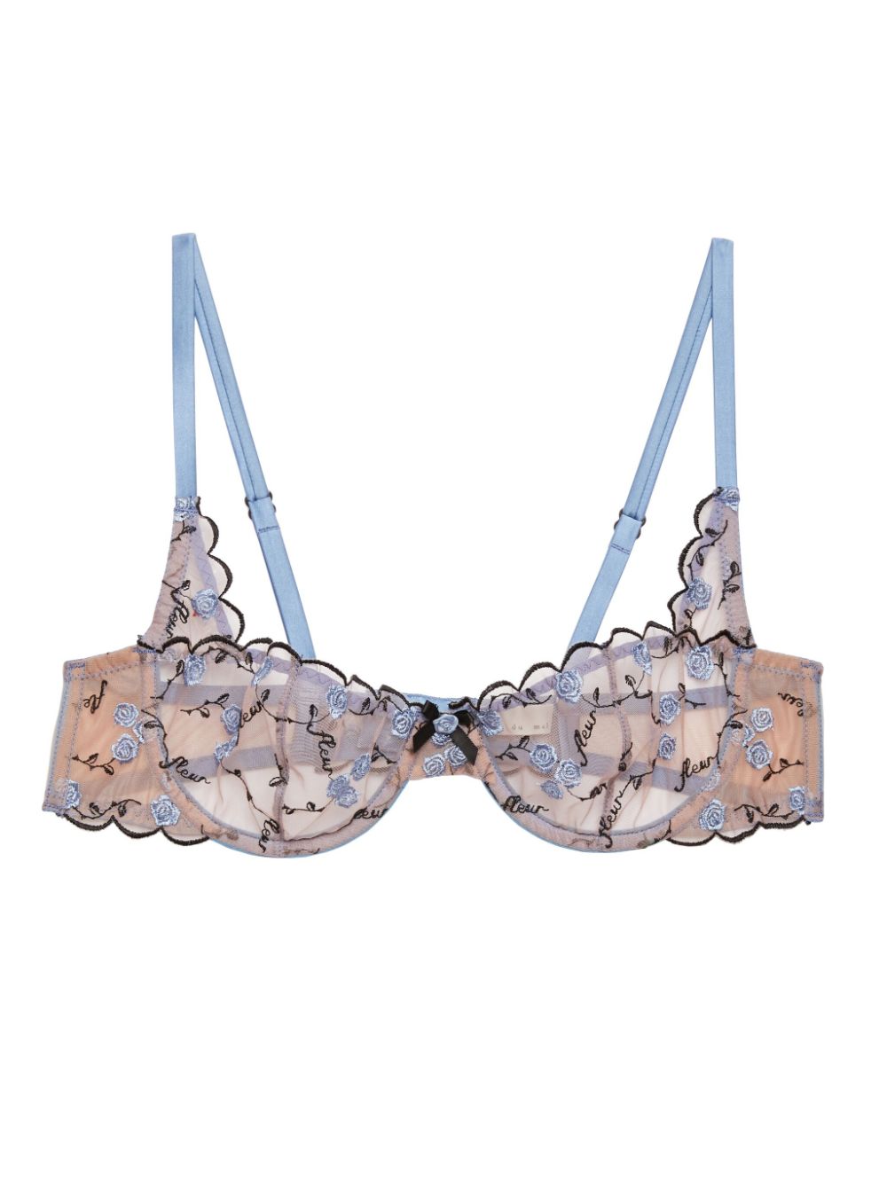 Rose and Vine balconette-style bra - Purple