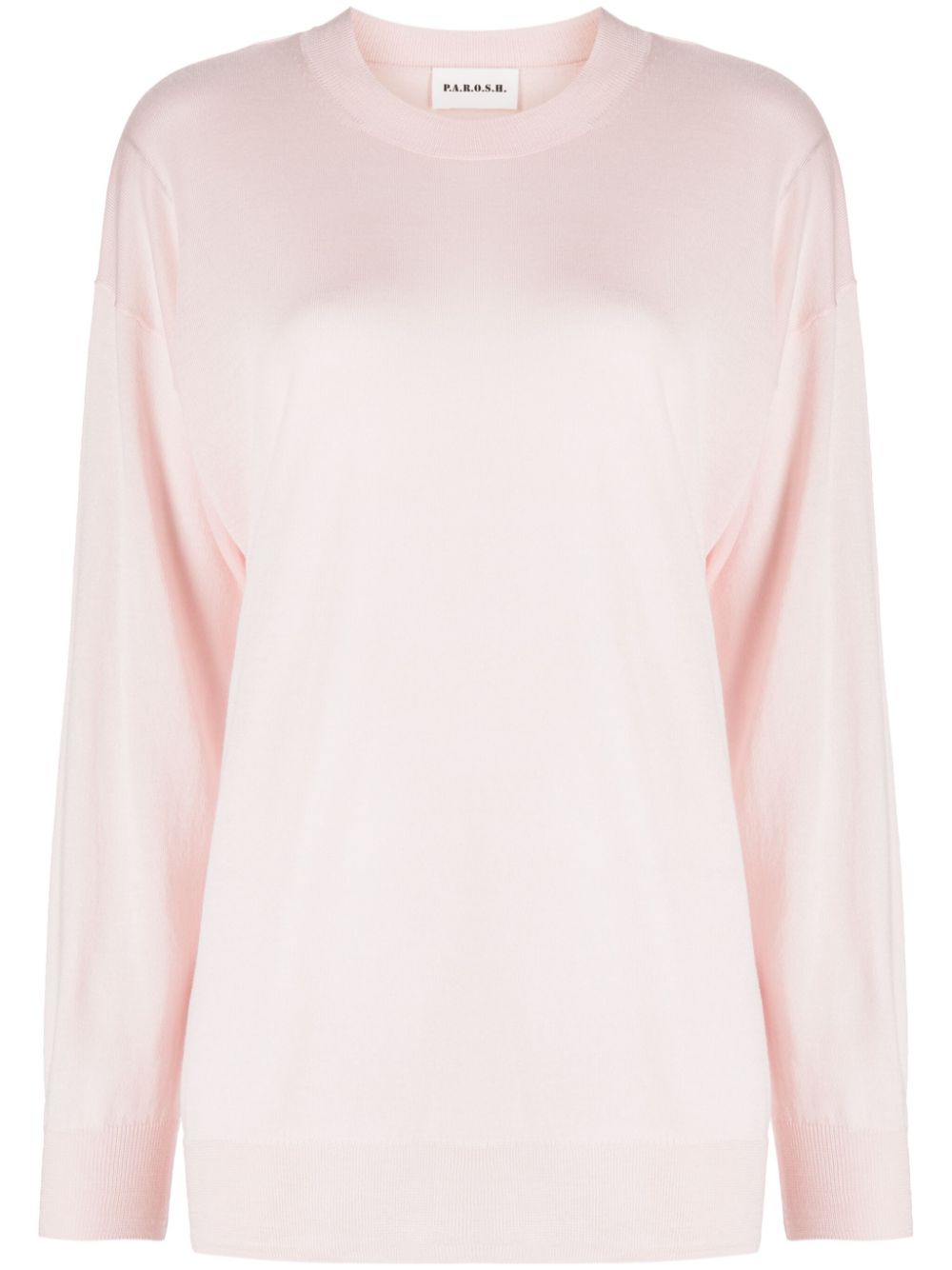 Round-neck fine-knit jumper - Pink