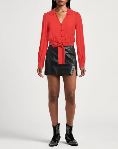 Moschino Couture Woman Shirt Tomato red Size 6 Silk