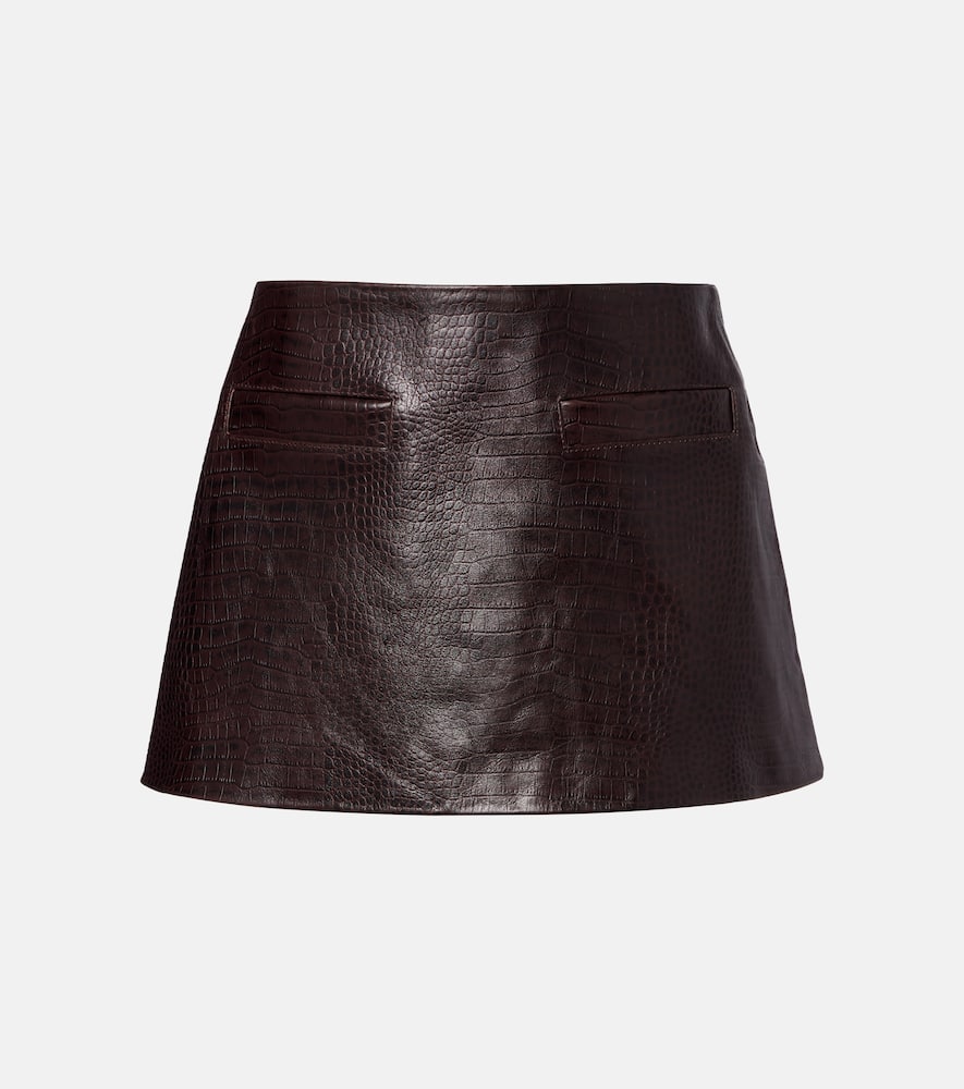 Rory croc-effect leather miniskirt