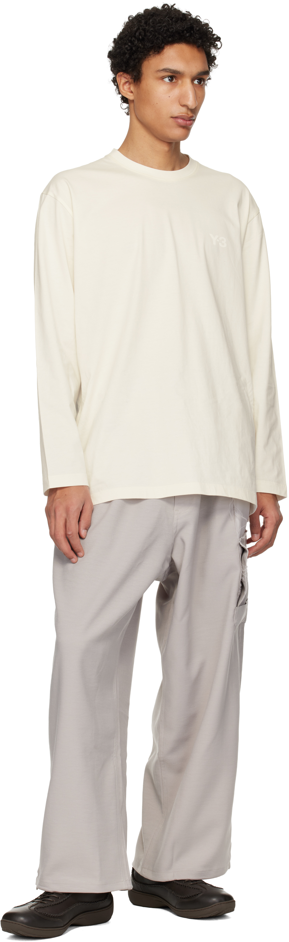 Beige Sport Uniform Straight Cargo Pants