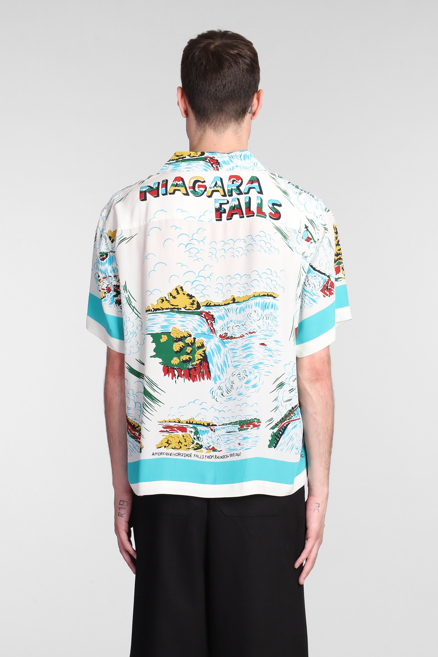 Graphic-print silk shirt - White