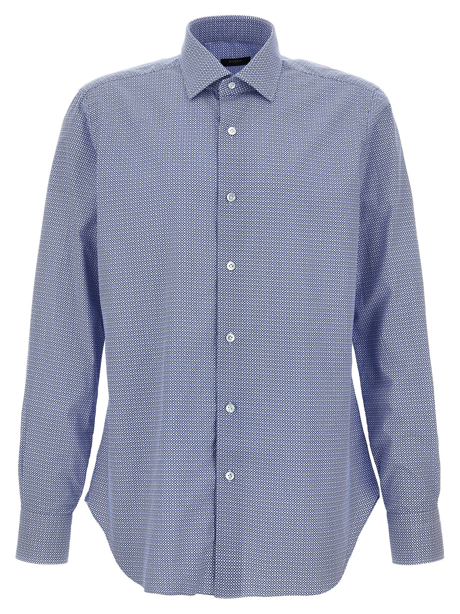Patterned Cotton Shirt — Blue