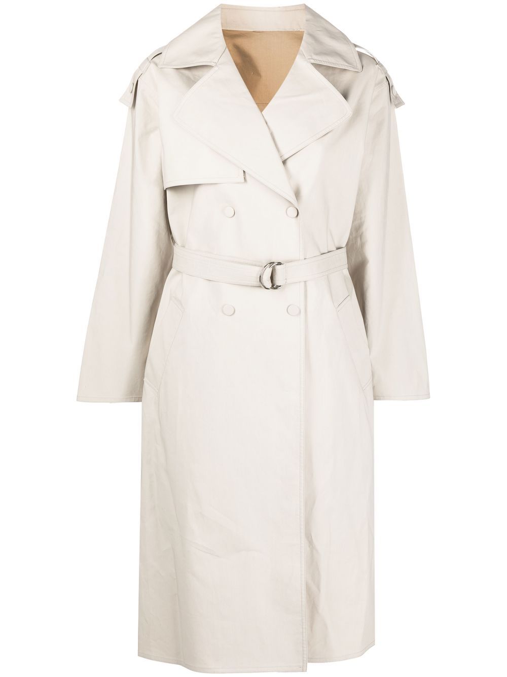 Silk belted trench coat - Neutrals