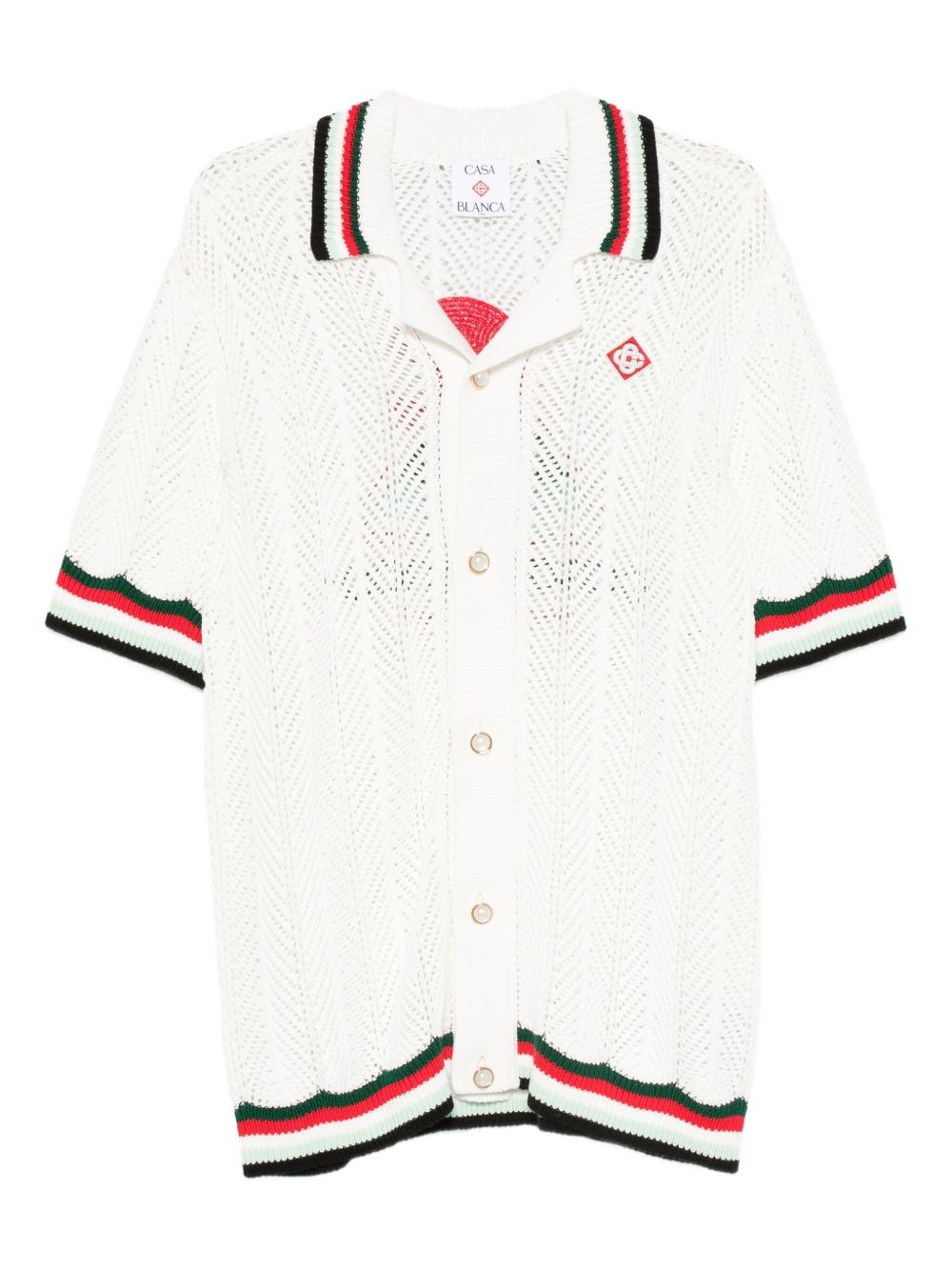 Logo-embroidered shirt - White