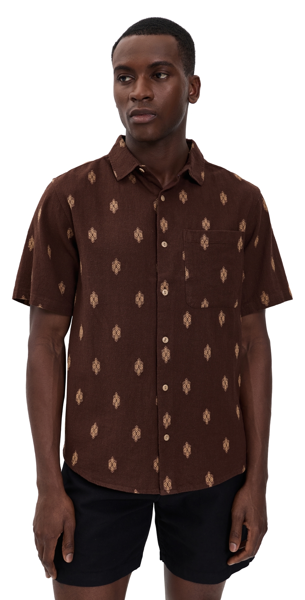 Button Up Shirt Brown Multi