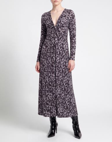 Woman Midi dress Grey Size L Viscose, Elastane