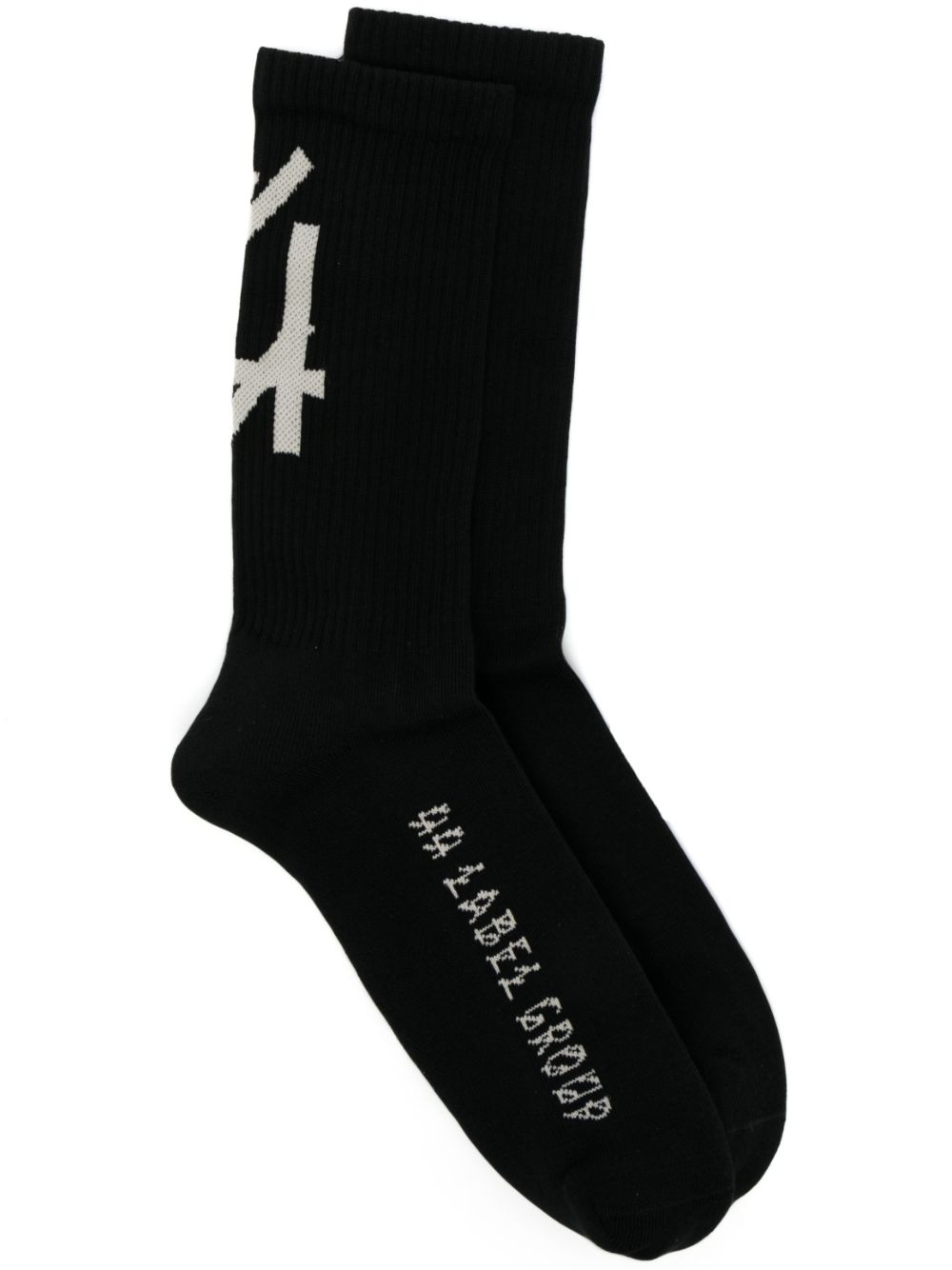 Intarsia-logo socks - Black