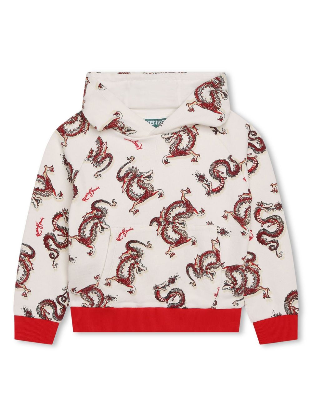 Graphic-print cotton hoodie - White
