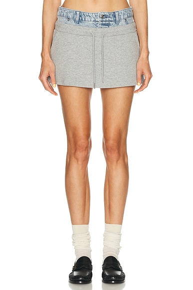 SEROYA Bertha Skirt in Heathered Grey & Tidal - Grey,Blue. M also in XS