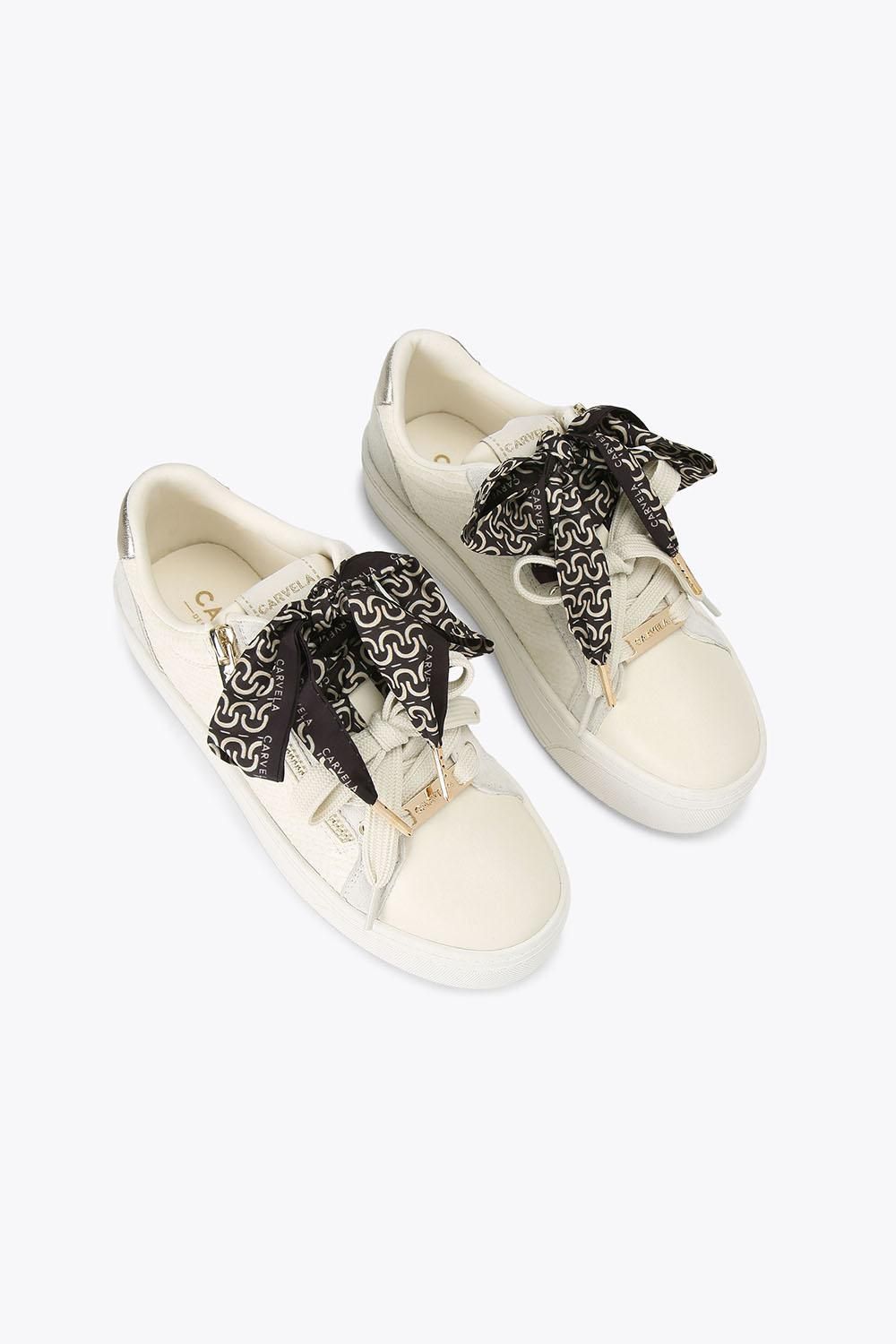 Carvela Women's 'Sorrento Scarf Sneaker' Trainers in Crea