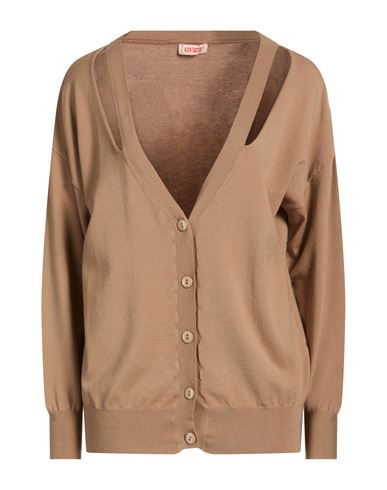 Woman Cardigan Camel Size ONESIZE Viscose, Polyester