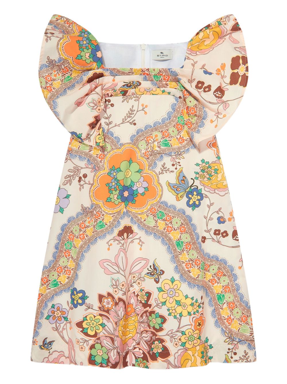 ETRO KIDS flower-print cotton dress - Neutrals