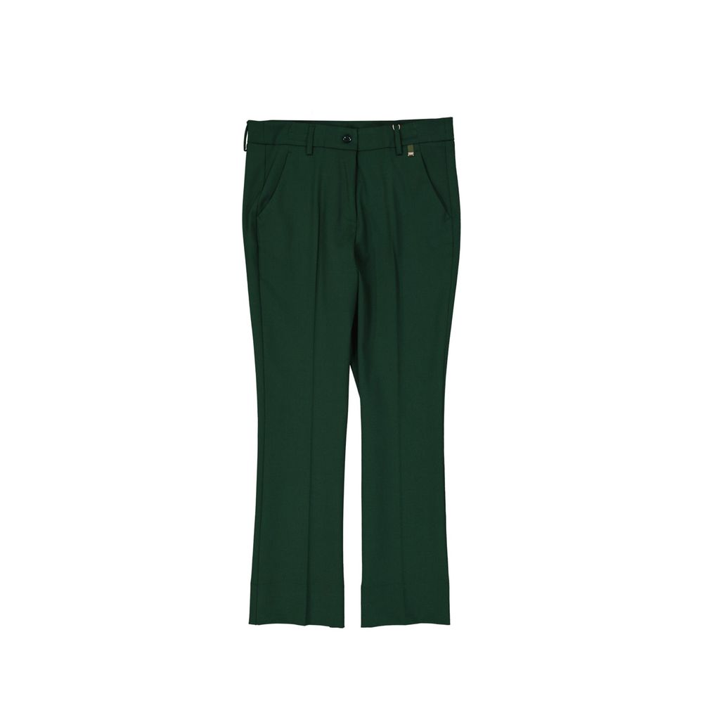Wool-Blend Cropped Trousers — Green