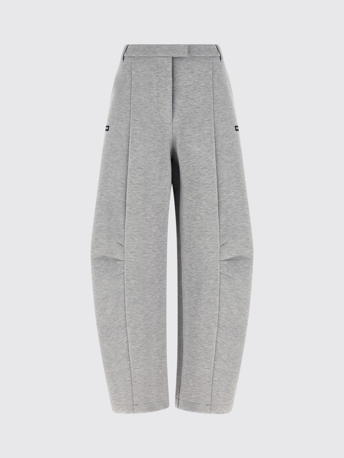 Baggy Wide-Leg Trousers in Viscose Blend with Off-Centre Closure