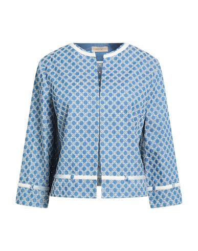 Woman Jacket Blue Size 6 Cotton