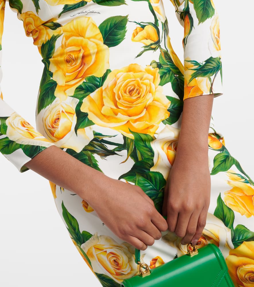 Floral silk-blend midi dress