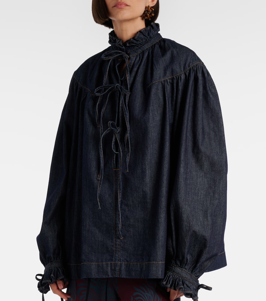 Ruffled cotton blouse