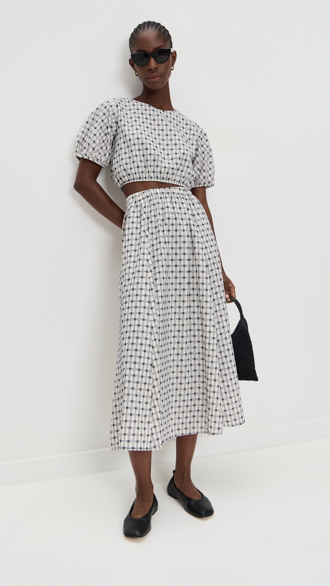 Martha Skirt Gunmetal Plaid