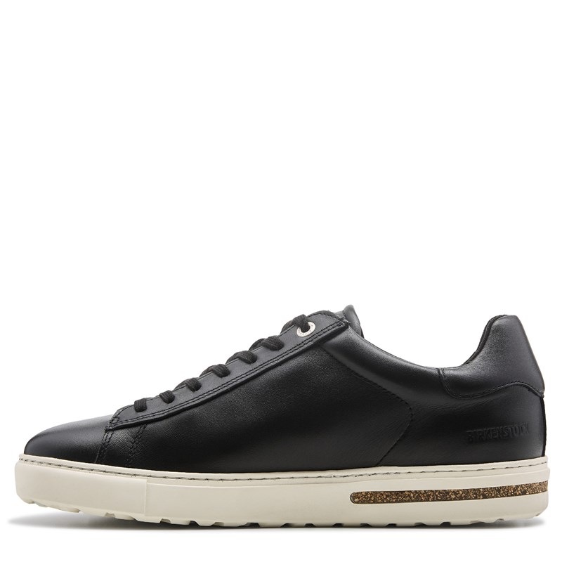 Men's Bend Leather Lace Up Sneakers (Black)
