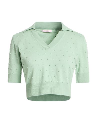 Woman Sweater Light green Size L Cotton, Recycled cotton