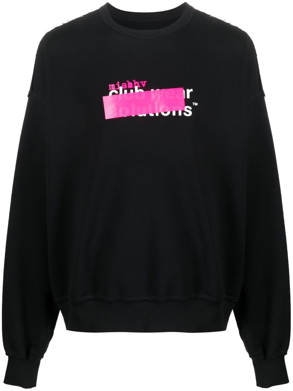 Logo-print distressed sweatshirt - Black