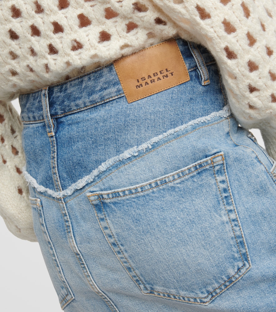 High-rise denim miniskirt
