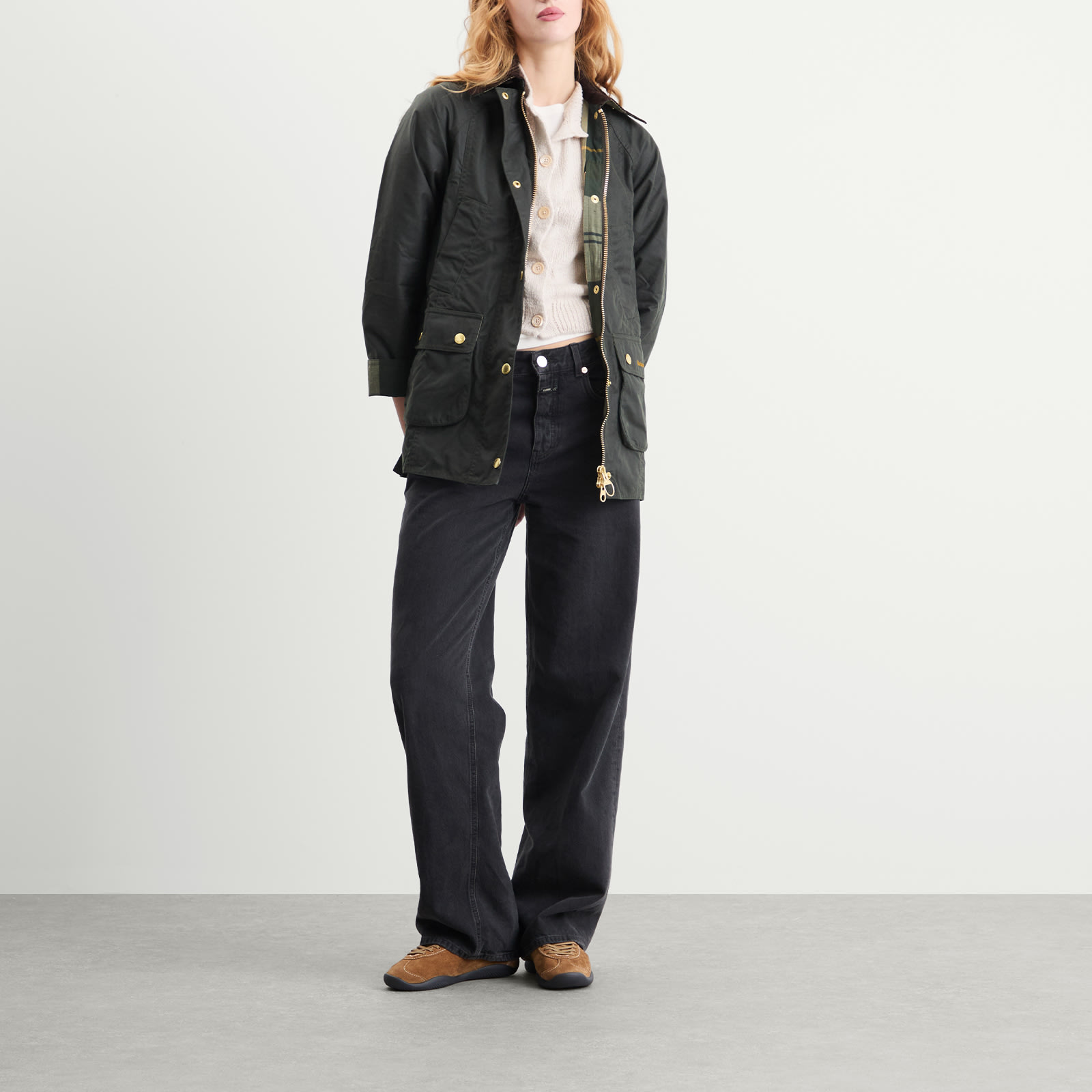 Women's Modern Beadnell Wax Jacket Sage/Ancient