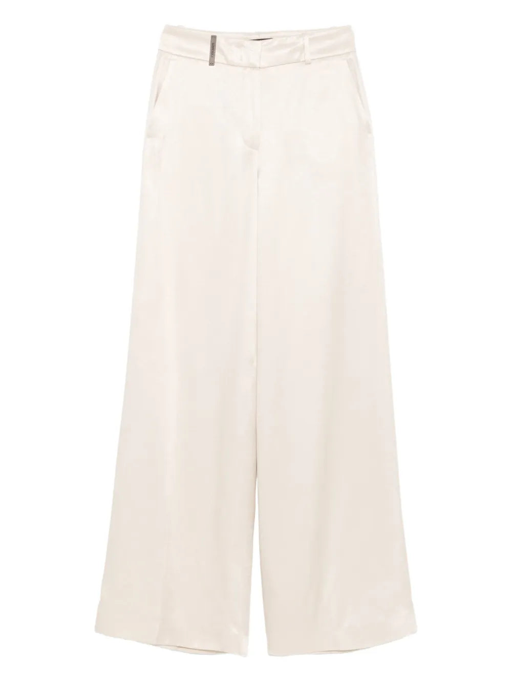 Wide-Leg Trousers — Beige