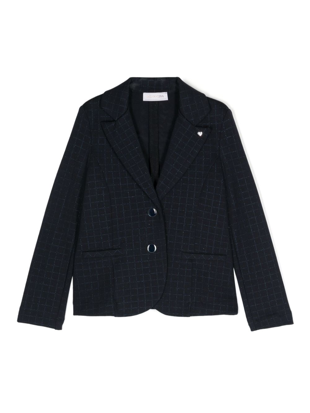 Glittered-check single-breasted blazer - Blue