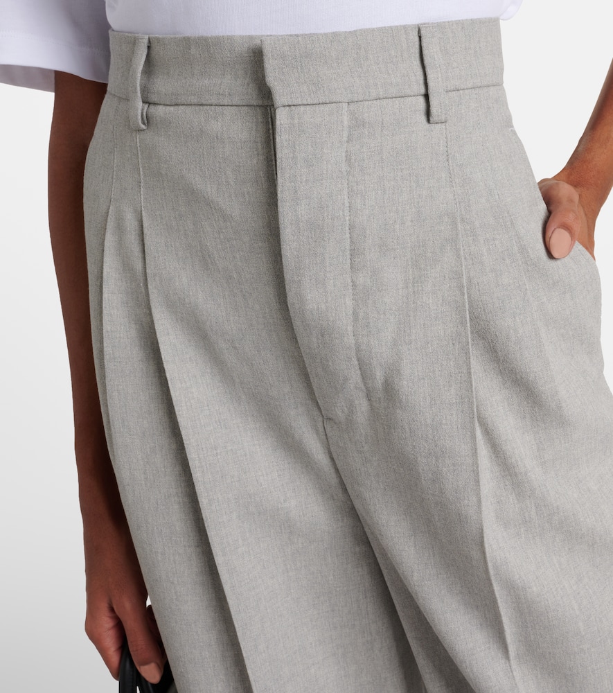 High-rise wool wide-leg pants